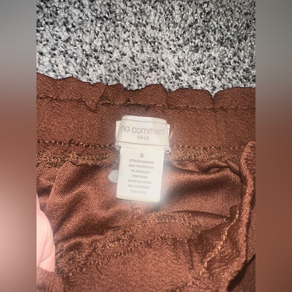 Brown High-Waisted Tie Pants - Picture 3 of 6